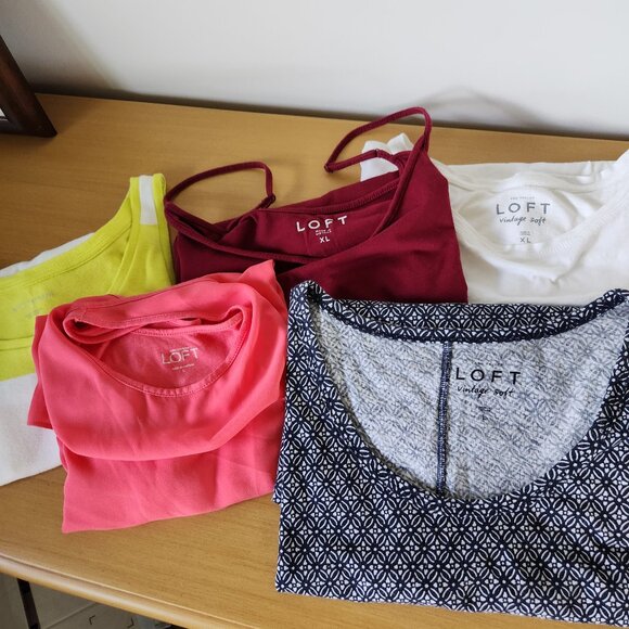 Lot of 5 Loft and Ann Taylor Tanks and Cami L and XL - Picture 11 of 11